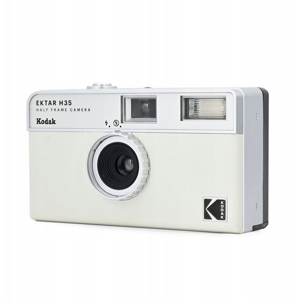 Kodak Ektar Aparat Analogowy Na Film Klisze 35mm / 2 Zdjęcia Na Klatkę / H35 / Biało-szary