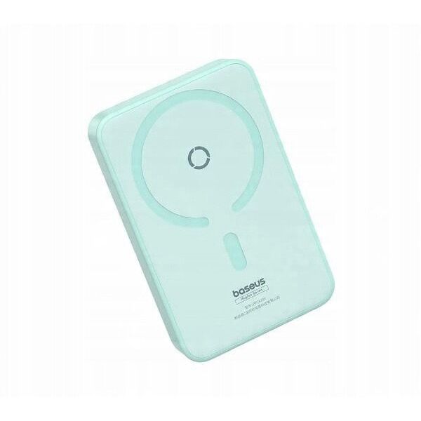 Powerbank Baseus OS-Baseus MagPro Magnetic Bracket Wireless Fast-Charging Power Bank 5000mAh 20W Peppermint Blue (with Simply Series Charging Cable Type-C to Type-C (20V/3A) 30cm White)