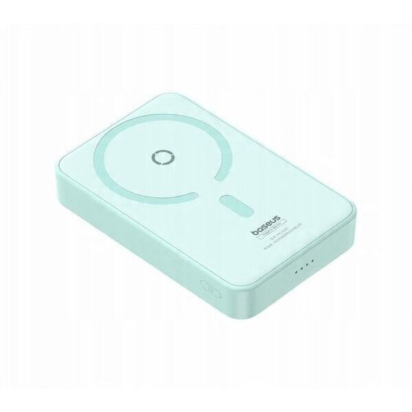 Powerbank Baseus OS-Baseus MagPro Magnetic Bracket Wireless Fast-Charging Power Bank 5000mAh 20W Peppermint Blue (with Simply Series Charging Cable Type-C to Type-C (20V/3A) 30cm White)