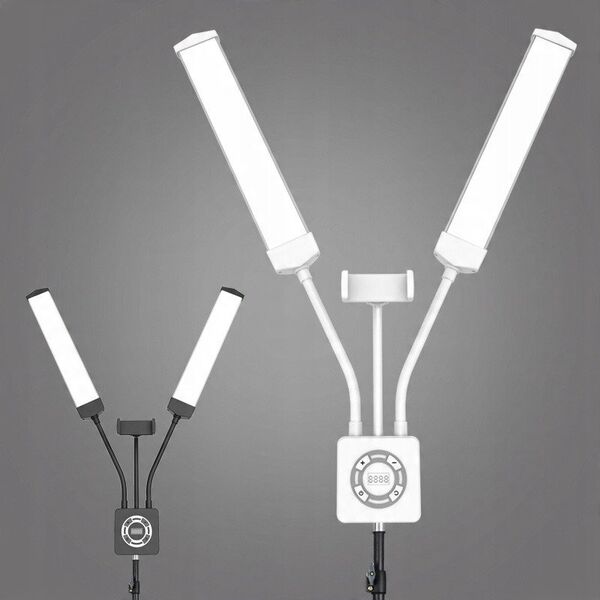 Podwójna Giętka Lampa Led Kosmetyczna Fotograficzna Video 40w + Pilot / M46 / Czarny