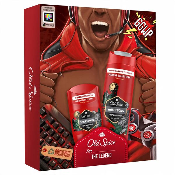 Σετ Old Spice Wolfthorn για άνδρες: αποσμητικό στικ, 50 ml + τζελ ντους, 250 ml