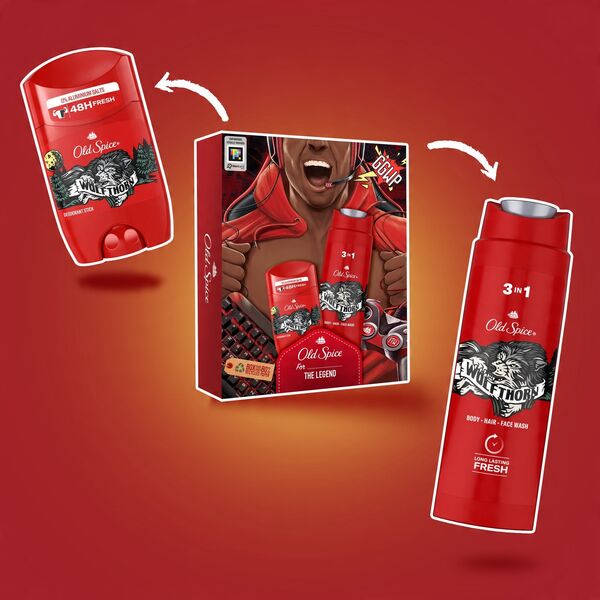 Σετ Old Spice Wolfthorn για άνδρες: αποσμητικό στικ, 50 ml + τζελ ντους, 250 ml