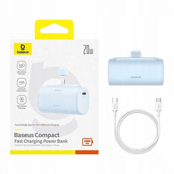 Φορητός φορτιστής OS-Baseus Compact IP 5000mAh 20W (μπλε)