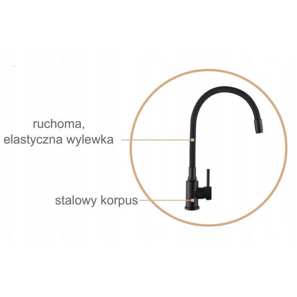 Μπαταρία κουζίνας Invena Silva, μαύρο BZ-86-004-L