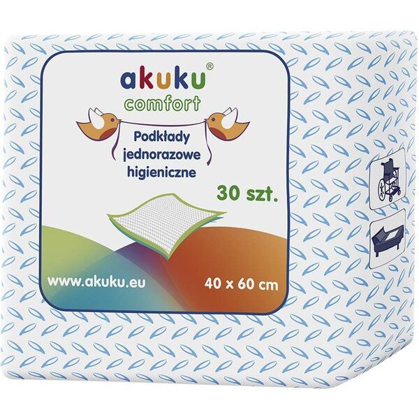 Εφάπαξ υγειονομικά υποστρώματα AKUKU COMFORT, 30 τεμ. 40 x 60 εκ., A0377