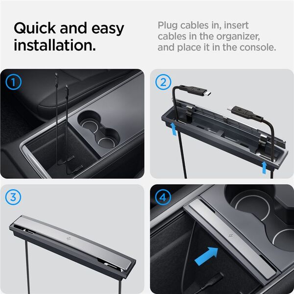 Spigen Spigen Tesla Cable Organizer Station, black - Tesla Model Y/3