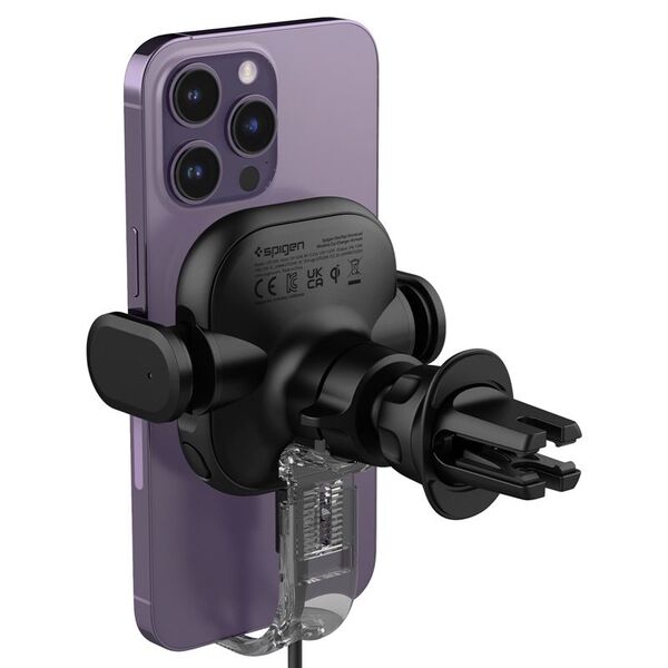 Φορτιστής Spigen SPIGEN UTS12W ONETAP UNIVERSAL VENT CAR MOUNT WIRELESS CHARGER BLACK