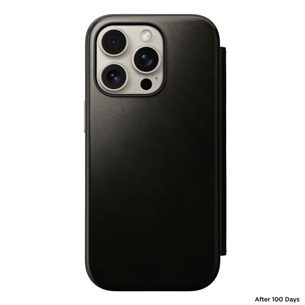Nomad Nomad Δερμάτινο Folio, πράσινο χρώμιο - iPhone 16 Pro