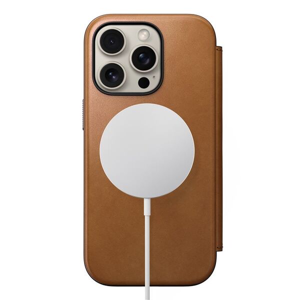 Nomad Σύγχρονο Δερμάτινο Folio, english Tan-C - iPhone 16 Pro