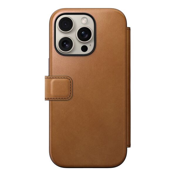 Nomad Σύγχρονο Δερμάτινο Folio, english Tan-C - iPhone 16 Pro