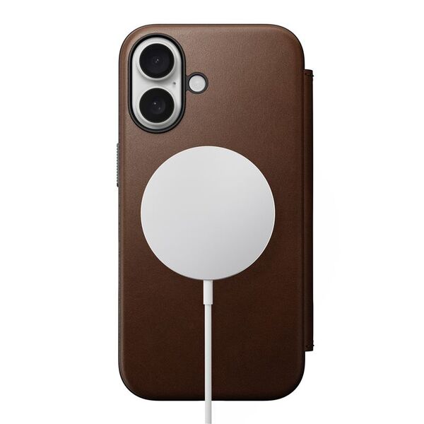 Nomad Nomad Σύγχρονο Δερμάτινο Folio, καφέ - iPhone 16