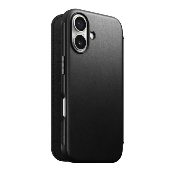 Nomad Μοντέρνο Δερμάτινο Φολιό, μαύρο - iPhone 16