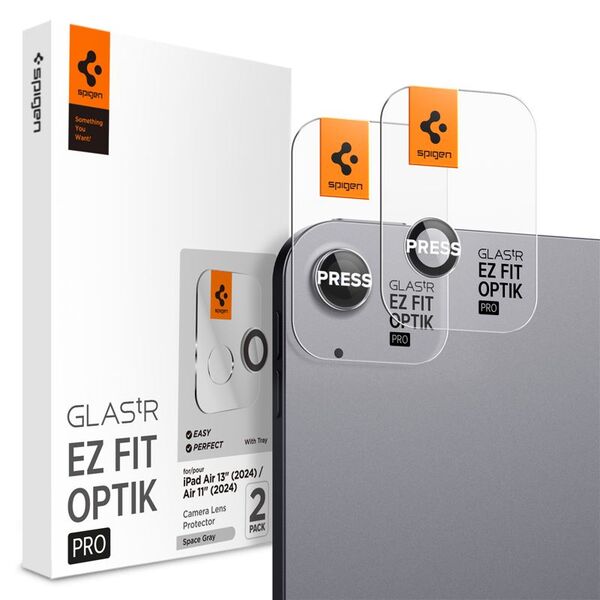 Spigen Spigen Glass tR EZ Fit Optik Pro 2 Pack, space gray - iPad Air 13" 2024 / iPad Air 11" 2024
