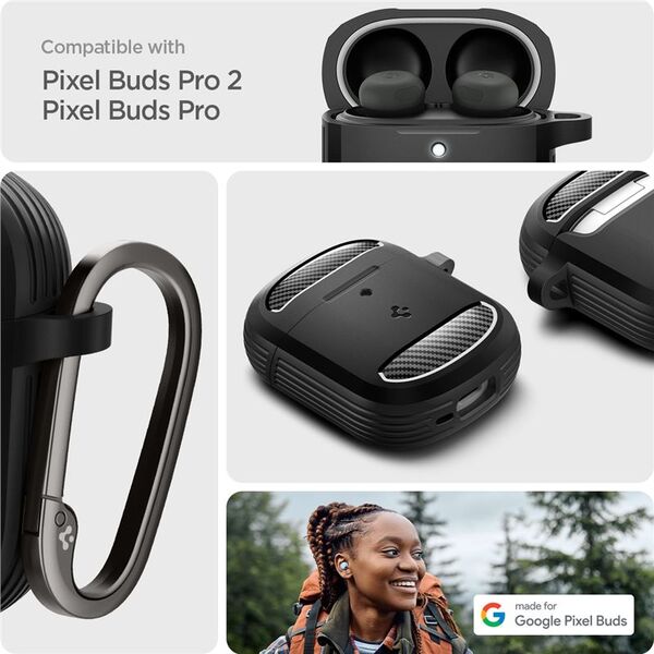 Spigen Spigen Rugged Armor, matte black - Google Pixel Buds Pro 2/Pro