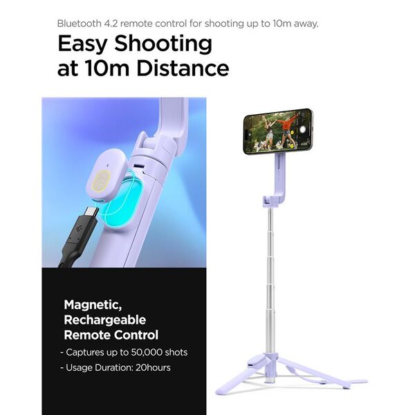 Selfie stick Spigen Spigen MagSafe Τρίποδο Selfie Stick, λεβάντα