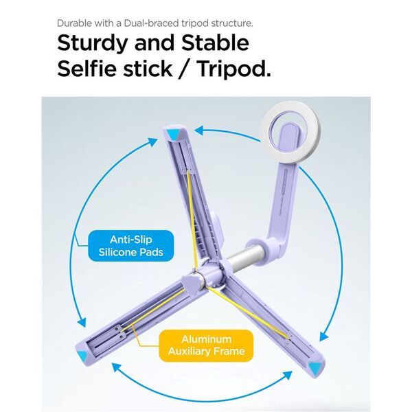 Selfie stick Spigen Spigen MagSafe Τρίποδο Selfie Stick, λεβάντα
