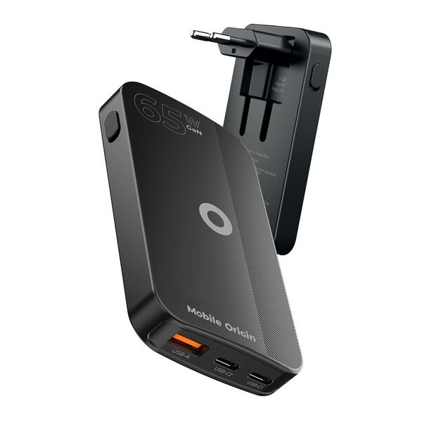 Φορτιστής MOBILE ORIGIN Slim Charger 1x USB-A 2x USB-C 1.5 A (GAN-65W-SLM-BLK)