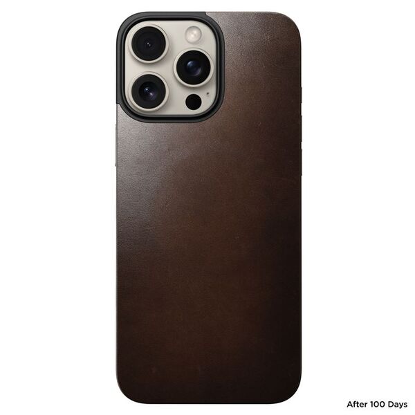 NOMAD Magnetic Horween Leather Back Brown | iPhone 16 Pro Max