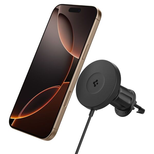 Φορτιστής Αυτοκινήτου Spigen OneTap Pro 4 MagSafe, μαύρο - Ασύρματο / Γάντζος Εξαερισμού