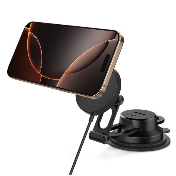 Φορτιστής Αυτοκινήτου Spigen OneTap Pro 4 MagSafe, μαύρο - Ασύρματο / Ταμπλό / Παρμπρίζ