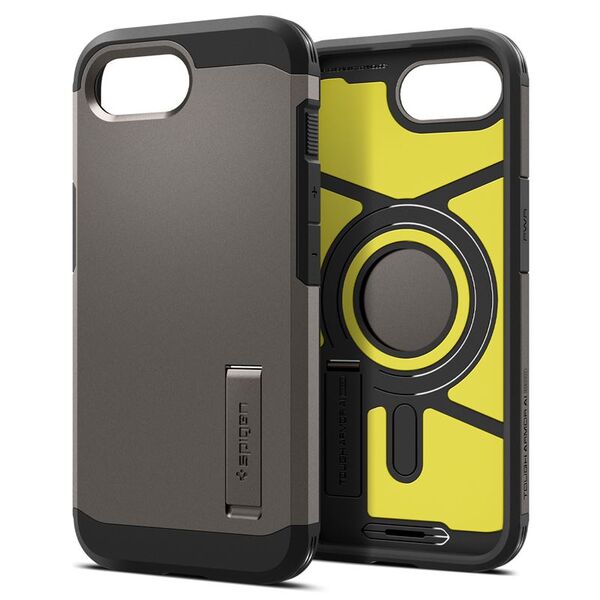 Θήκη Spigen Tough Armor με MagSafe για iPhone SE 4 (2025) με βάση στήριξης - γκρι