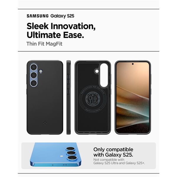 Spigen Thin Fit (MagFit) θήκη για κινητό τηλέφωνο 15,8 cm (6.2") Μαύρο