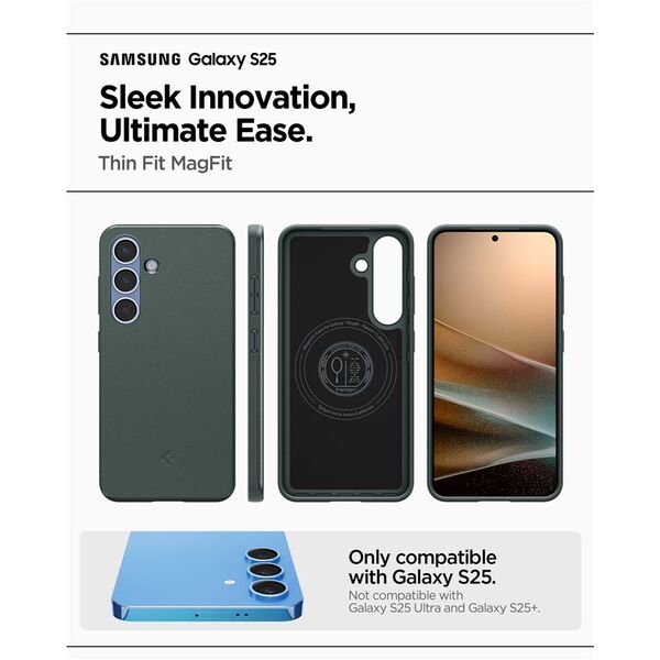 Spigen Thin Fit (MagFit) θήκη για κινητό τηλέφωνο 15,8 cm (6.2") Σκούρο Πράσινο