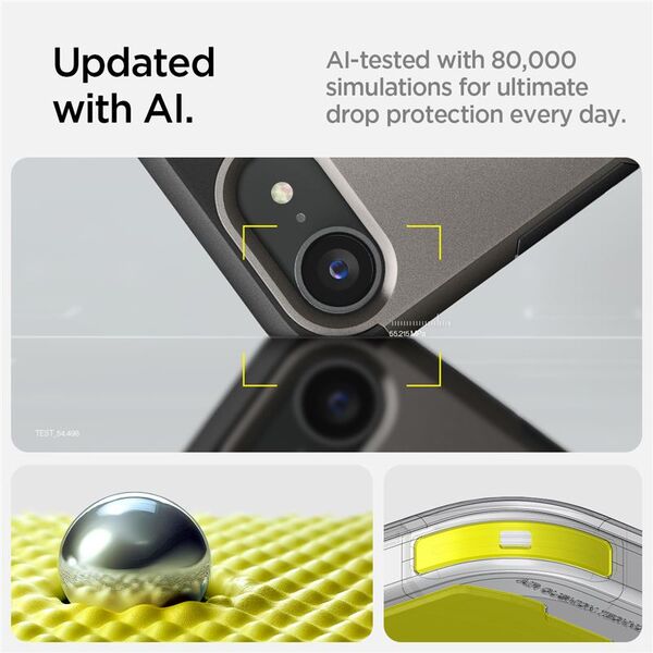 Θήκη Spigen Tough Armor με MagSafe για iPhone SE 4 (2025) με βάση στήριξης - γκρι