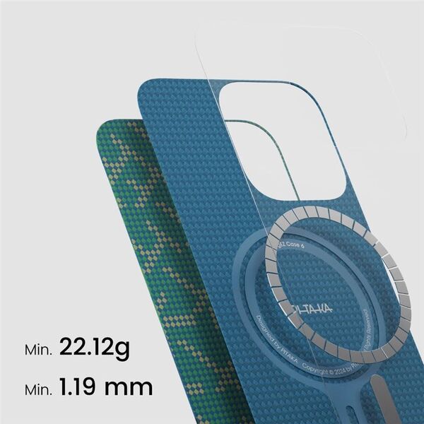 Θήκη Pitaka Tactile Woven, PTK Κόκκινο/Χρυσό - iPhone 16 Pro Max