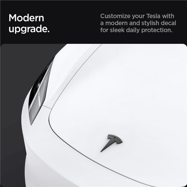 Spigen Tesla Front Emblem Logo Full Cover, black - Tesla Model 3 2024
