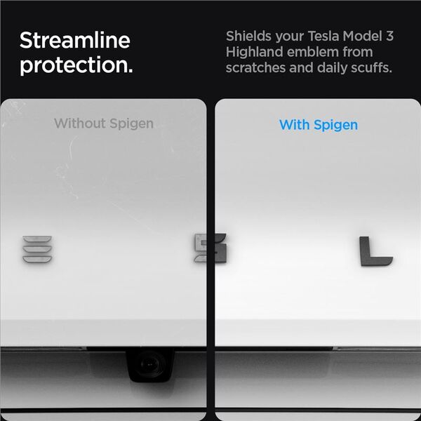 Spigen Tesla Rear Emblem Logo Full Cover, black - Tesla Model 3 2024