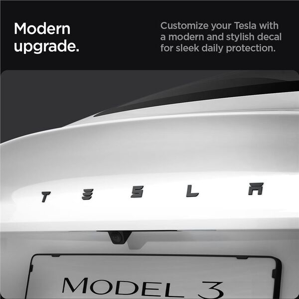 Spigen Tesla Rear Emblem Logo Full Cover, black - Tesla Model 3 2024