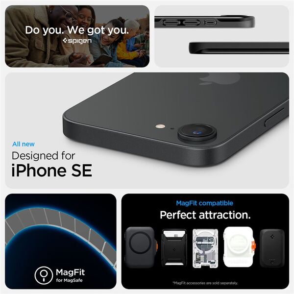 Θήκη για iPhone 16e Spigen Thin Fit Mag MagSafe Black