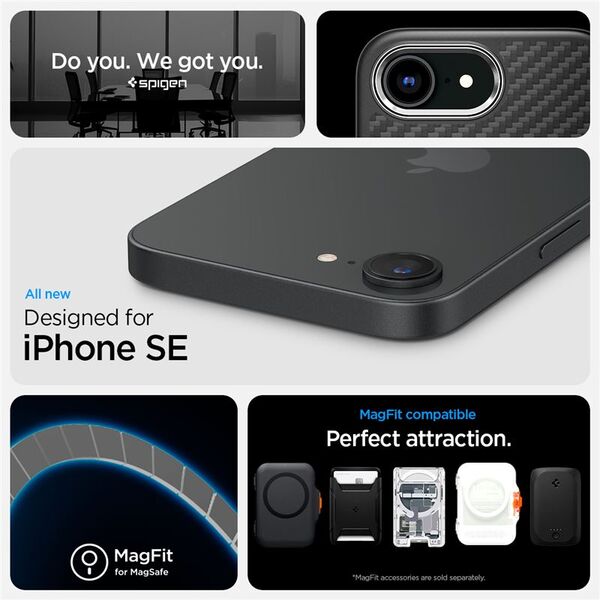 SPIGEN ENZO ARAMID MAG MAGSAFE IPHONE 16E MATTE BLACK