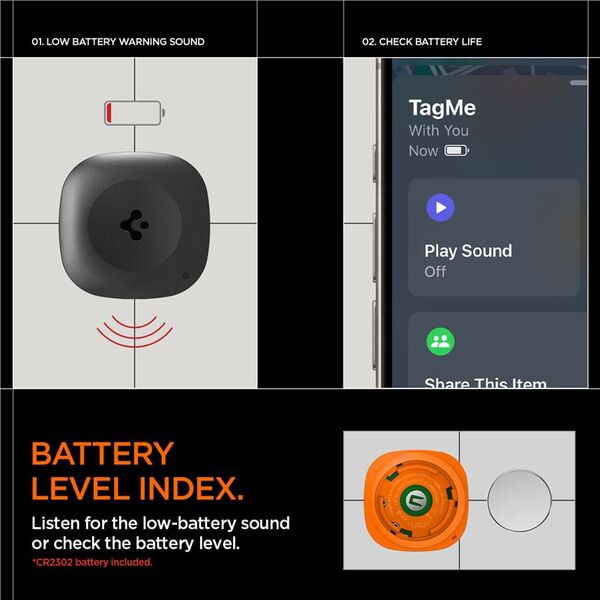 Spigen Bluetooth Tracker TagMe 1 Πακέτο, μαύρο