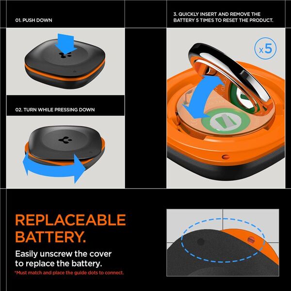 Spigen Bluetooth Tracker TagMe 1 Πακέτο, μαύρο