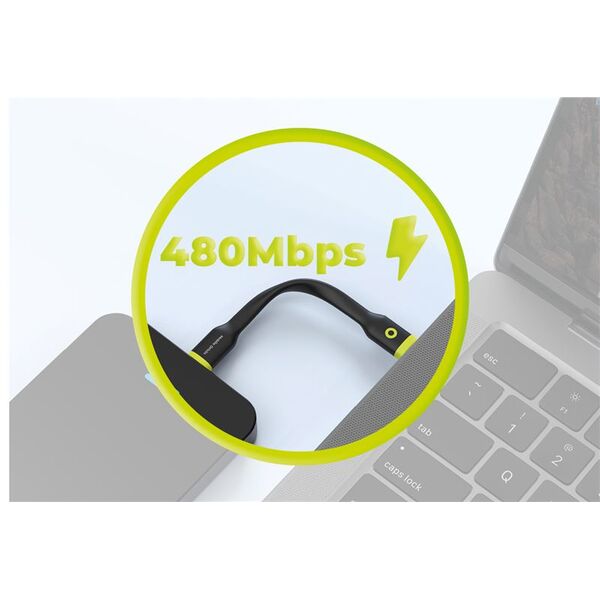 Καλώδιο Mobile Origin Compact USB-C σε USB-C, μαύρο