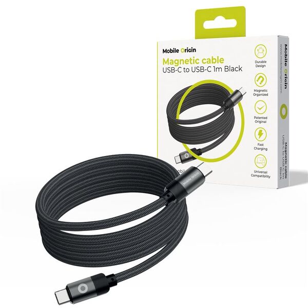 Καλώδιο USB Mobile Origin USB-C - USB-C 1 m Μαύρο (MC2-USBC-1M-BLK)