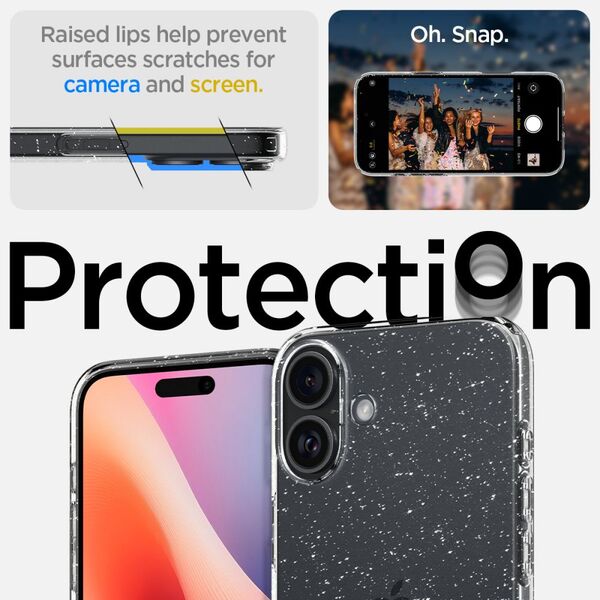 Spigen Θήκη IPHONE 16 Spigen Liquid Crystal Glitter Crystal διαφανές
