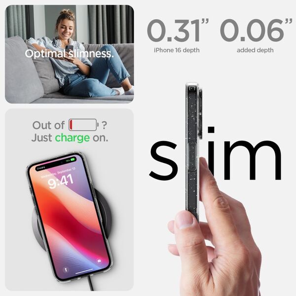 Spigen Θήκη IPHONE 16 Spigen Liquid Crystal Glitter Crystal διαφανές