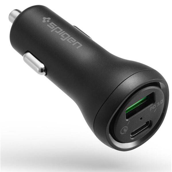 Φορτιστής Spigen Φορτιστής αυτοκινήτου Spigen SteadiBoost F31QC 2-port Car Charger PD 27W QC 3.0 Black