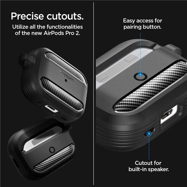 Spigen Θήκη Spigen Rugged Armor Apple AirPods Pro 2/1 Μαύρο Ματ