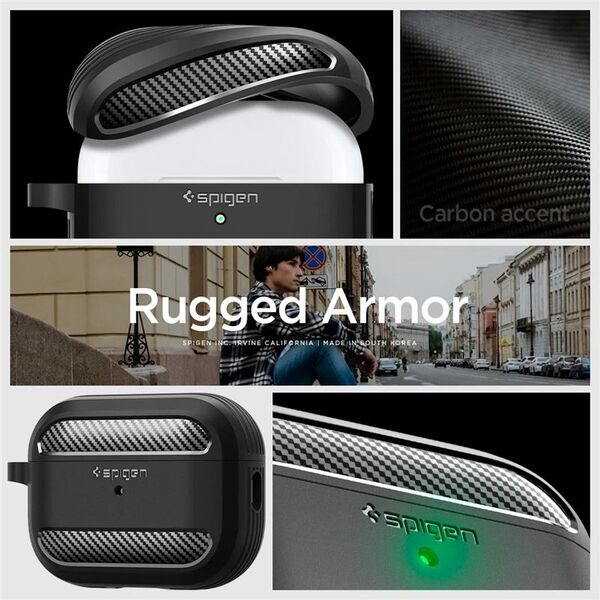 Spigen Θήκη Spigen Rugged Armor Apple AirPods Pro 2/1 Μαύρο Ματ