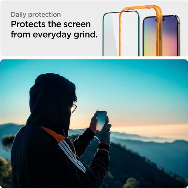 Spigen Tempered Glass Spigen GLAS.tR Slim AlignMaster Apple iPhone 14 Pro Μαύρο [2 PACK]