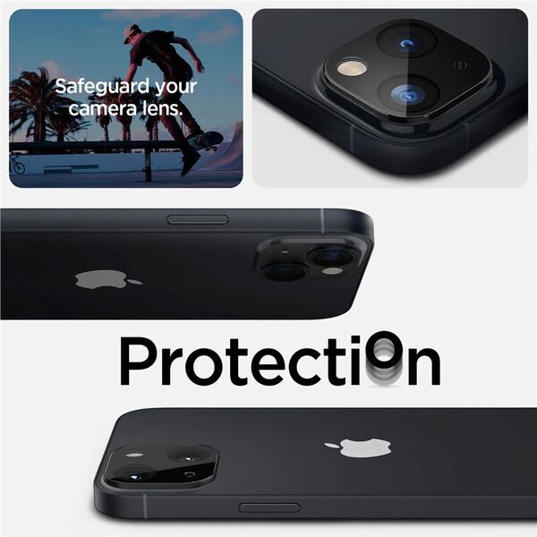 Spigen Προστατευτικό Κάμερας Spigen Optik.tr για Apple iPhone 14/14 Plus Μαύρο [2 PACK]