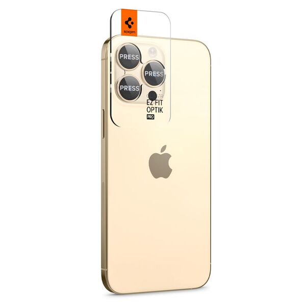Spigen Προστατευτικό γυαλί για κάμερα Spigen Optik.tr ez Fit Camera Protector Apple iPhone 14 Pro/14 Pro Max Gold [2 PACK]