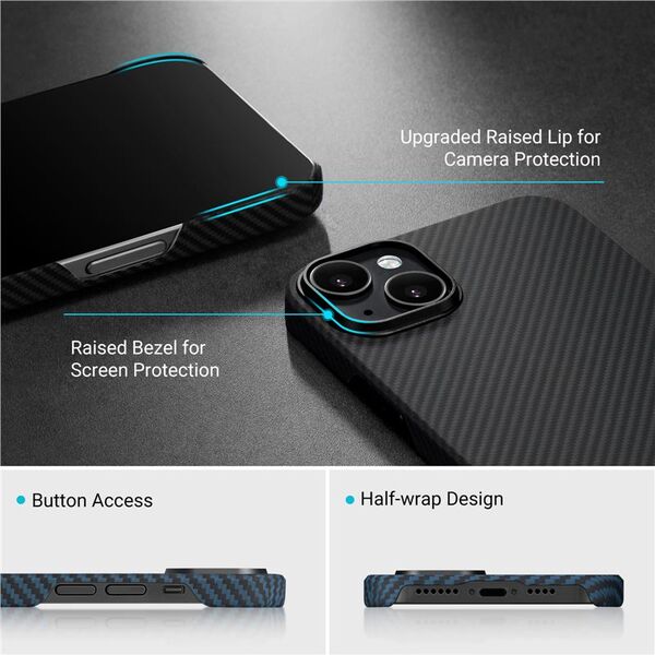 Θήκη Pitaka MagEZ 3 600D, μαύρο/γκρι - iPhone 14 Plus