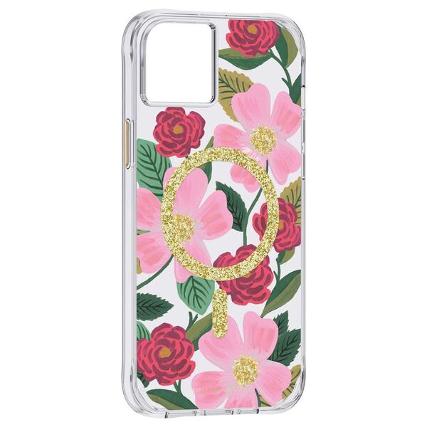 Rifle Paper Clear MagSafe - Θήκη iPhone 14 Plus διακοσμημένη με χρυσό (Rose Garden)