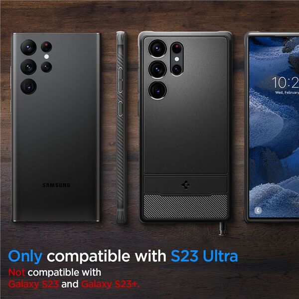 Θήκη Spigen Rugged Armor Samsung Galaxy S23 Ultra Μαύρο Ματ