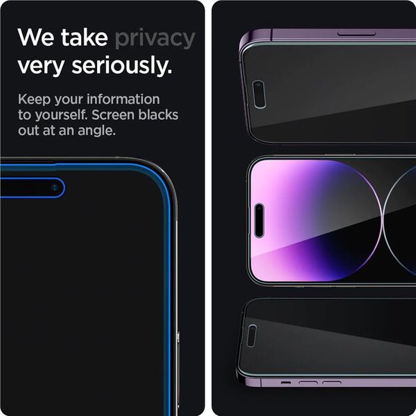 Spigen Spigen Glass EZ Fit Privacy 2 Pack - iPhone 14 Pro